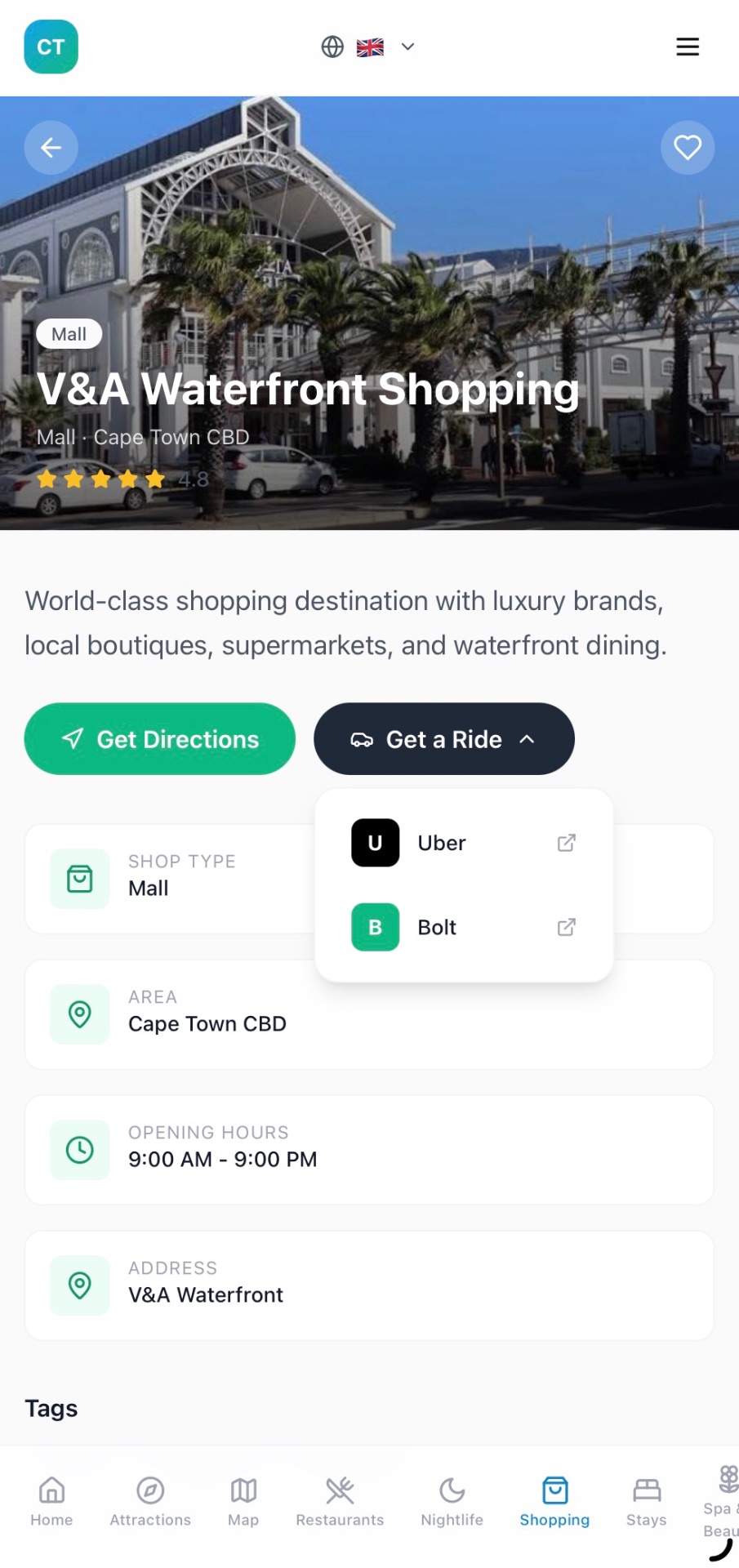 Shopping screen